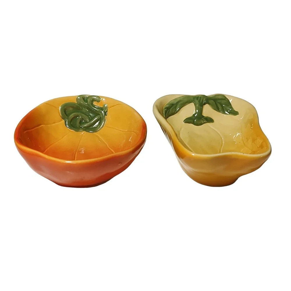 Williams‎ Sonoma Condiment Dish Jardin Potager Ceramic Vegetable Dip Set of Two